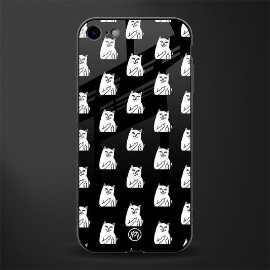 middle finger cat meme glass case for iphone 7 image