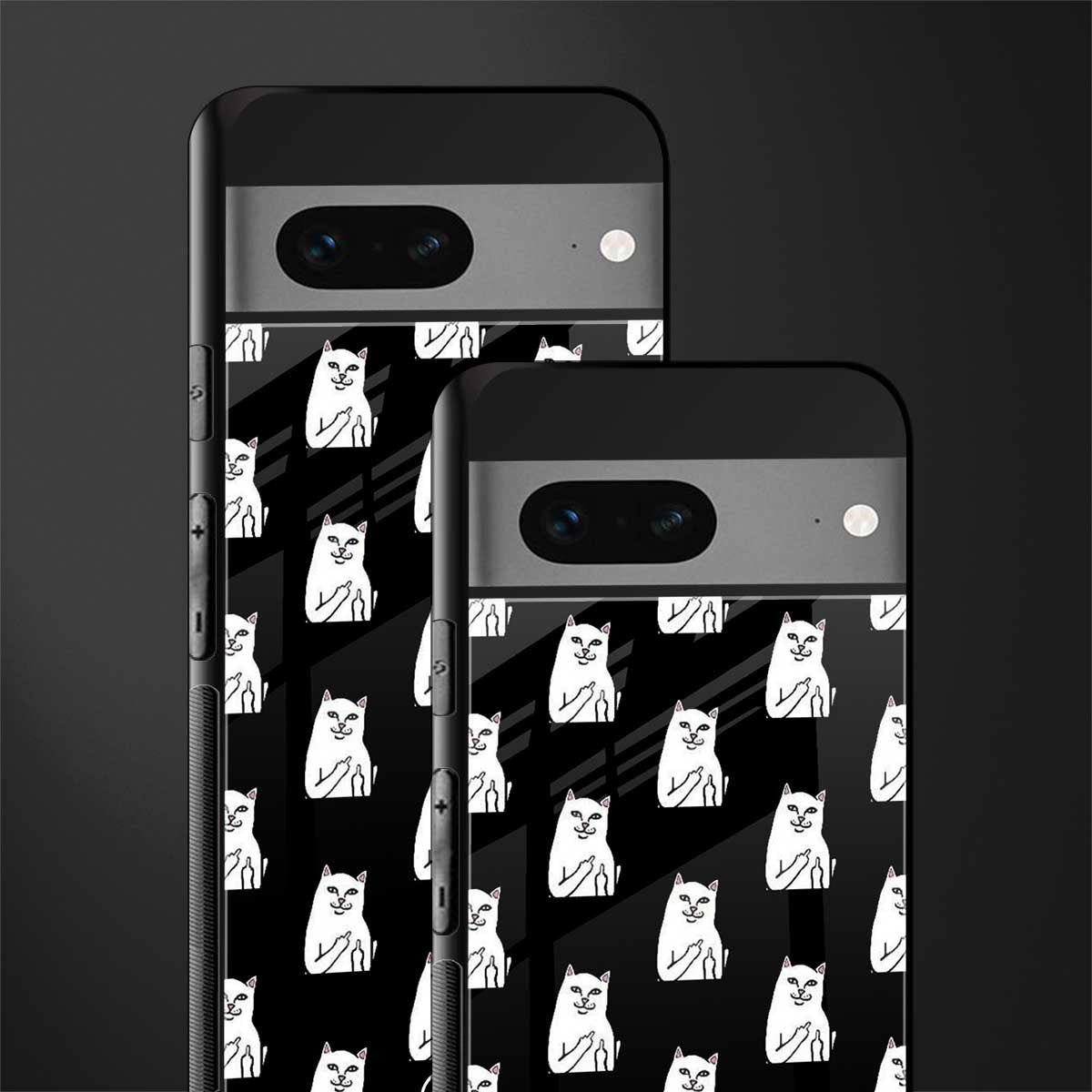 middle finger cat meme back phone cover | glass case for google pixel 7