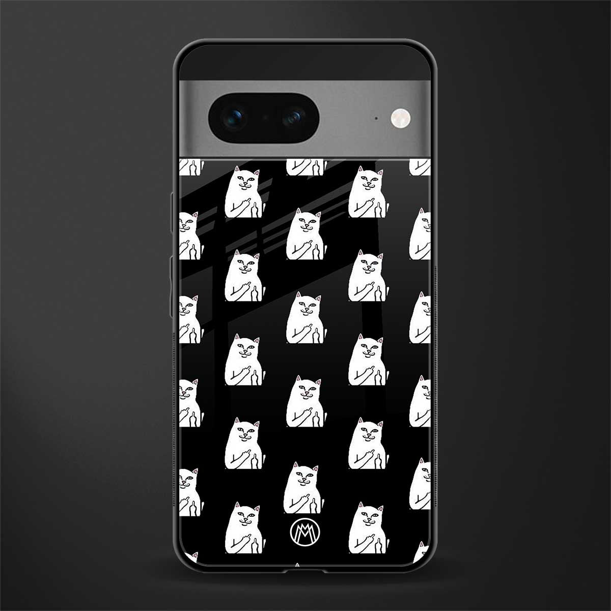 middle finger cat meme back phone cover | glass case for google pixel 7
