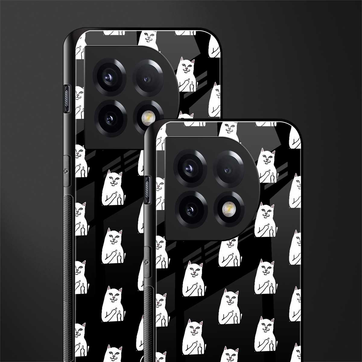middle finger cat meme back phone cover | glass case for oneplus 11