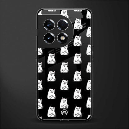 middle finger cat meme back phone cover | glass case for oneplus 11r