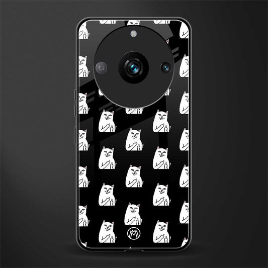 middle finger cat meme back phone cover | glass case for realme 11 pro 5g