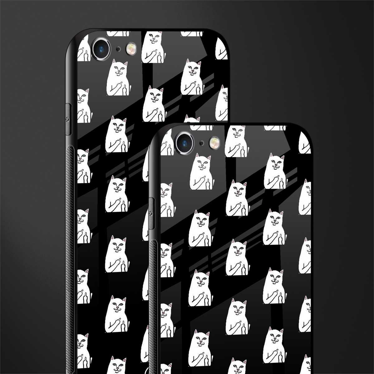 middle finger cat meme glass case for iphone 6 image-2