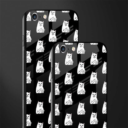 middle finger cat meme glass case for iphone 6s image-2