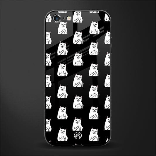 middle finger cat meme glass case for iphone 6 plus image