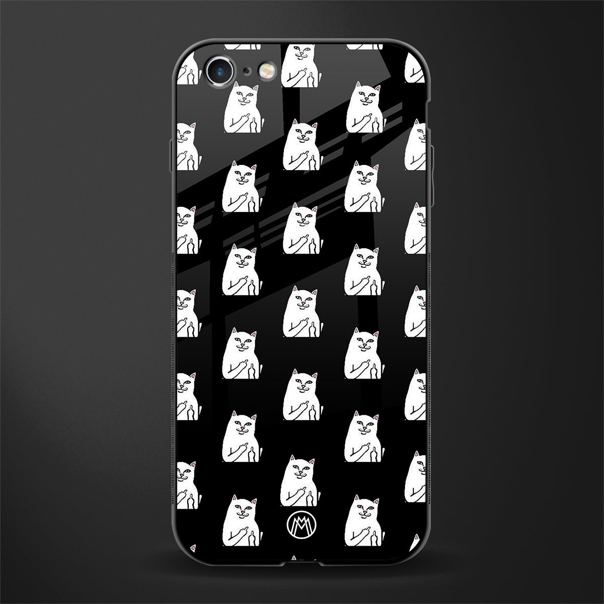 middle finger cat meme glass case for iphone 6s plus image
