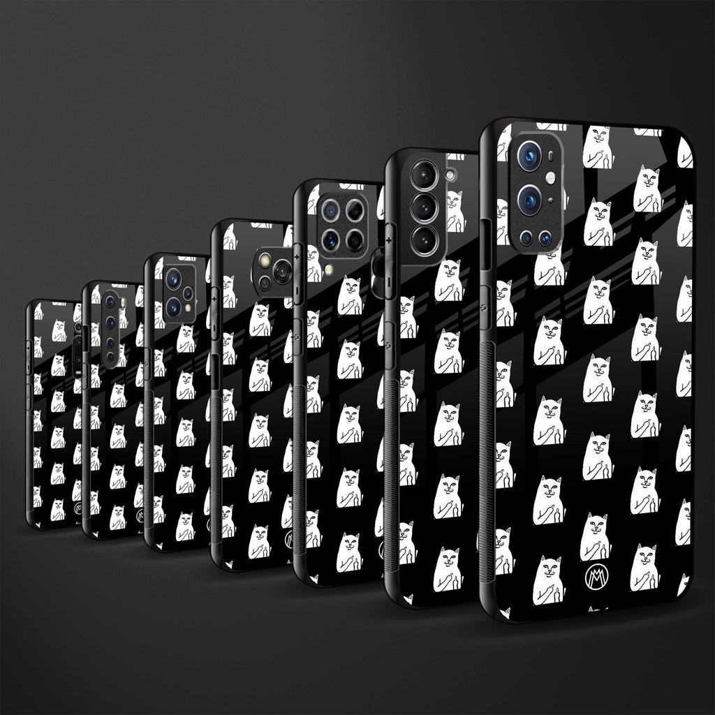 middle finger cat meme back phone cover | glass case for oppo reno 8