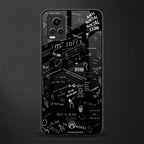 minimalistic black aesthetic collage back phone cover | glass case for vivo y73