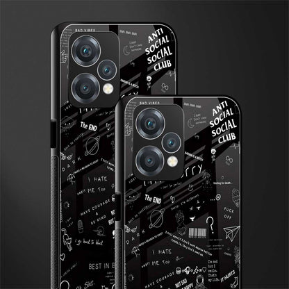 minimalistic black aesthetic collage back phone cover | glass case for realme 9 pro 5g