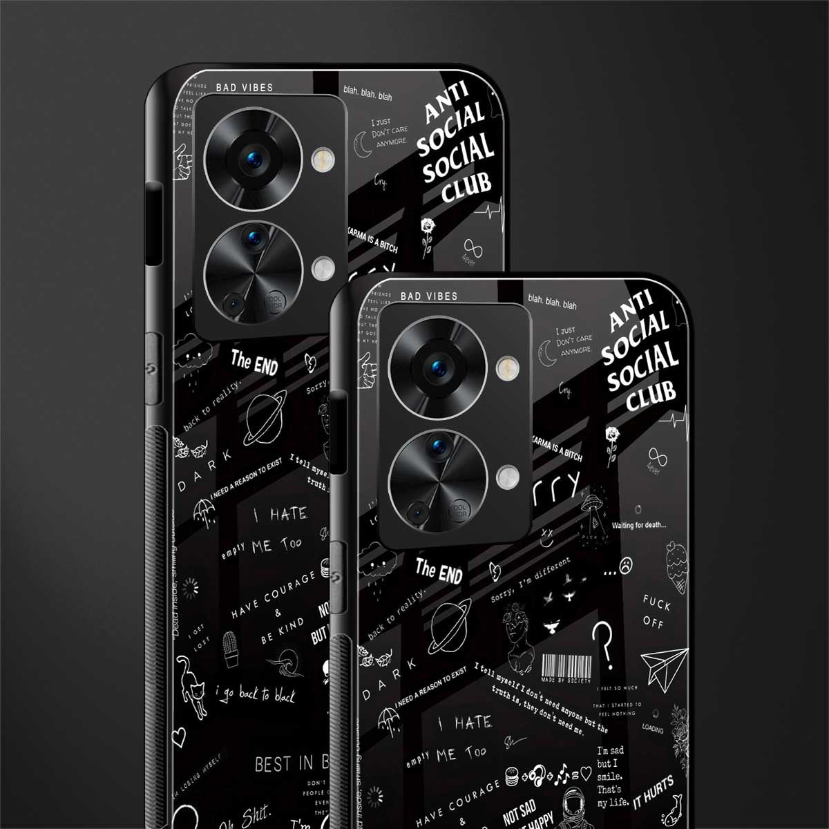 minimalistic black aesthetic collage glass case for phone case | glass case for oneplus nord 2t 5g