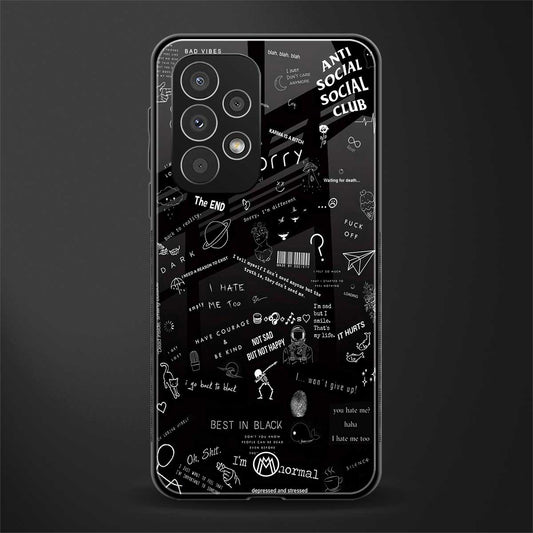minimalistic black aesthetic collage back phone cover | glass case for samsung galaxy a23