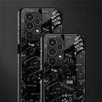 minimalistic black aesthetic collage back phone cover | glass case for samsung galaxy a13 4g