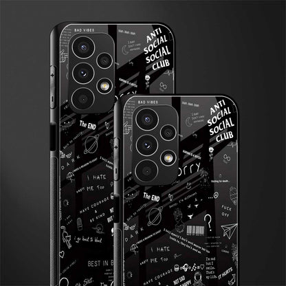 minimalistic black aesthetic collage back phone cover | glass case for samsung galaxy a13 4g