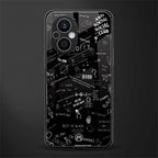minimalistic black aesthetic collage back phone cover | glass case for oppo f21 pro 5g