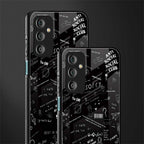 minimalistic black aesthetic collage back phone cover | glass case for samsung galaxy f23 5g