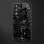 minimalistic black aesthetic collage back phone cover | glass case for samsung galaxy f23 5g