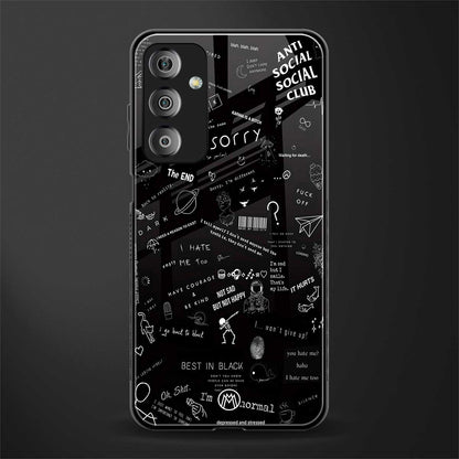 minimalistic black aesthetic collage back phone cover | glass case for samsung galaxy f23 5g
