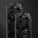 minimalistic black aesthetic collage back phone cover | glass case for vivo v25 pro 5g