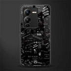 minimalistic black aesthetic collage back phone cover | glass case for vivo v25 pro 5g