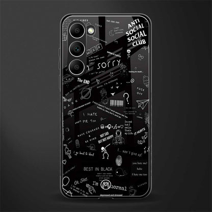 minimalistic black aesthetic collage glass case for phone case | glass case for samsung galaxy s23 plus