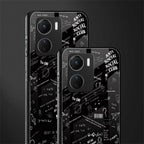 minimalistic black aesthetic collage back phone cover | glass case for vivo y16