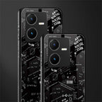 minimalistic black aesthetic collage back phone cover | glass case for vivo y22