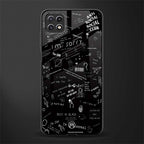 minimalistic black aesthetic collage back phone cover | glass case for samsung galaxy f42