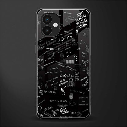 minimalistic black aesthetic collage back phone cover | glass case for samsung galaxy a04