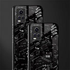 minimalistic black aesthetic collage back phone cover | glass case for vivo v21e 4g