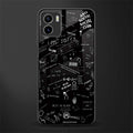 minimalistic black aesthetic collage back phone cover | glass case for vivo y72