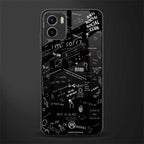 minimalistic black aesthetic collage back phone cover | glass case for vivo y72