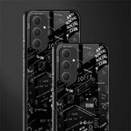 minimalistic black aesthetic collage back phone cover | glass case for samsung galaxy a54 5g