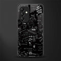 minimalistic black aesthetic collage back phone cover | glass case for samsung galaxy a14 5g