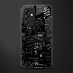 minimalistic black aesthetic collage back phone cover | glass case for samsung galaxy a14 5g