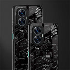 minimalistic black aesthetic collage back phone cover | glass case for realme c55