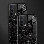 minimalistic black aesthetic collage back phone cover | glass case for oppo a74 4g