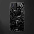 minimalistic black aesthetic collage back phone cover | glass case for oppo a74 4g