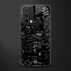 minimalistic black aesthetic collage back phone cover | glass case for oppo a74 4g