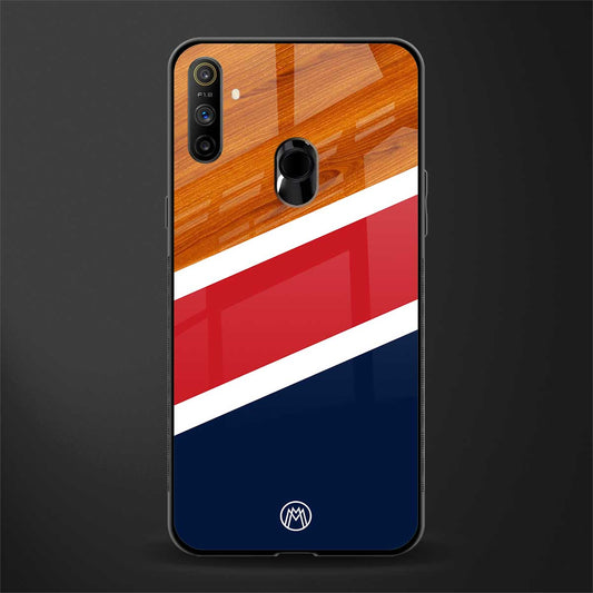 minimalistic wooden pattern glass case for realme narzo 10a image