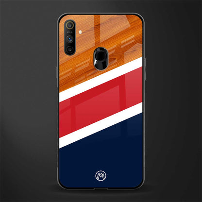 minimalistic wooden pattern glass case for realme narzo 20a image