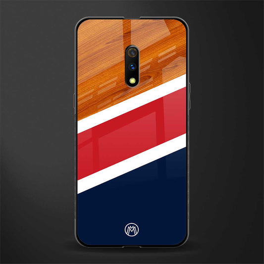 minimalistic wooden pattern glass case for realme x image