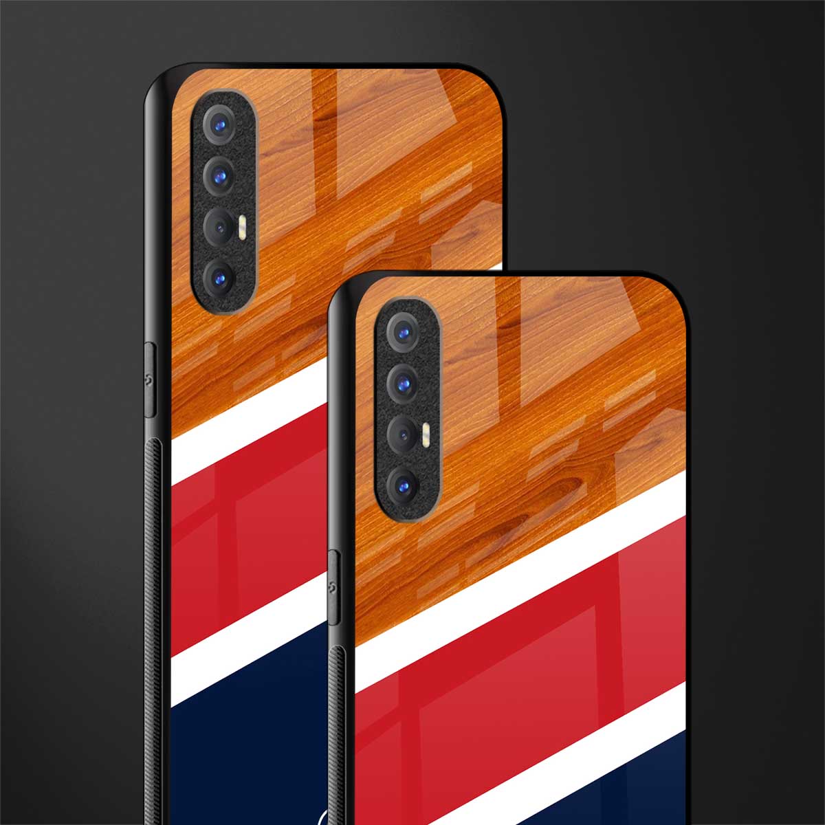 minimalistic wooden pattern glass case for oppo reno 3 pro image-2