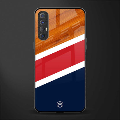 minimalistic wooden pattern glass case for oppo reno 3 pro image