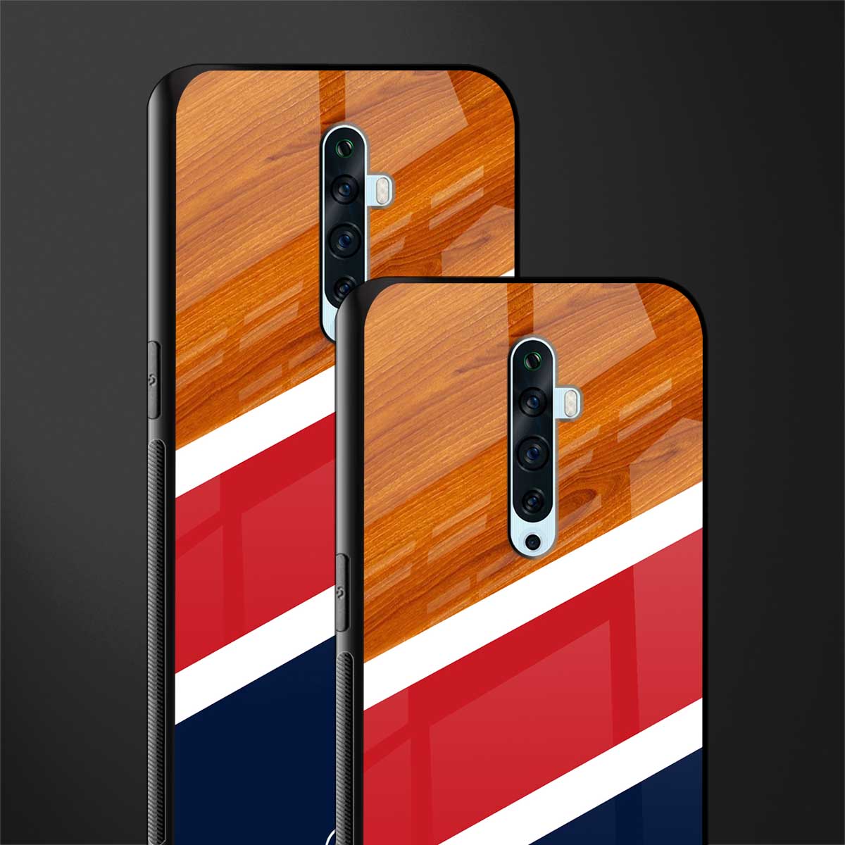 minimalistic wooden pattern glass case for oppo reno 2z image-2