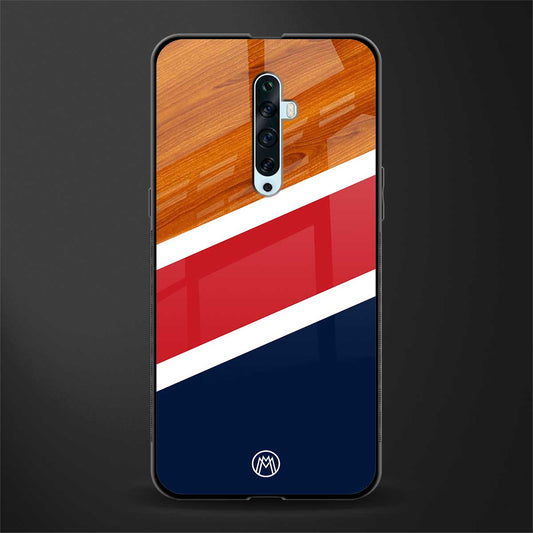 minimalistic wooden pattern glass case for oppo reno 2f image