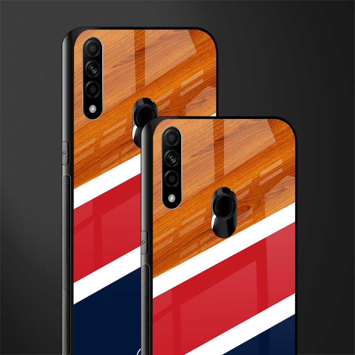 minimalistic wooden pattern glass case for oppo a31 image-2
