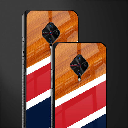 minimalistic wooden pattern glass case for vivo s1 pro image-2