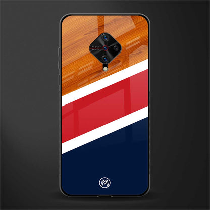 minimalistic wooden pattern glass case for vivo s1 pro image