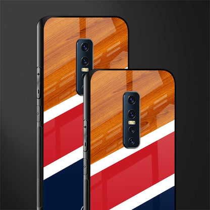 minimalistic wooden pattern glass case for vivo v17 pro image-2