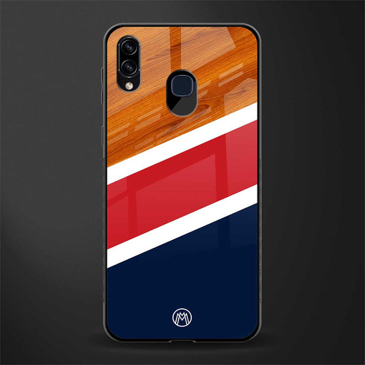 minimalistic wooden pattern glass case for samsung galaxy a30 image